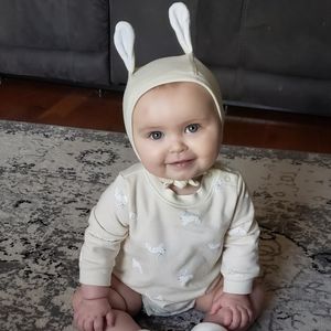 Cat & Jack Cream Onsie with Bunnies 3-6 Months
